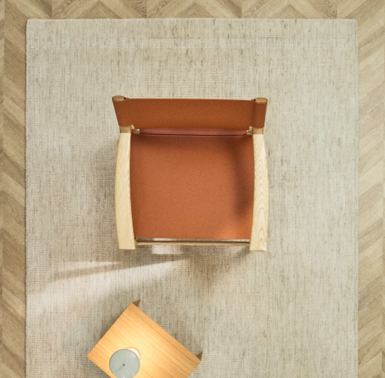 DALENA beige striped jacquard wool rug 300 x 200cm