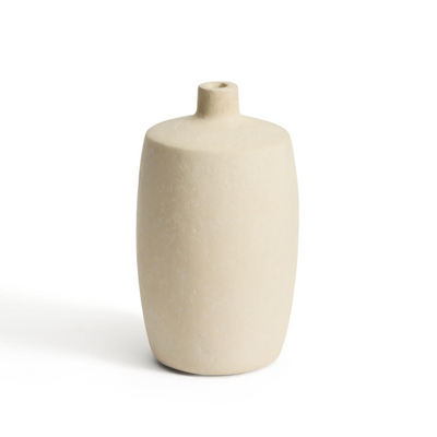 MIRENI papier-mâché vase beige Ø 26 cm