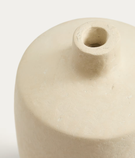 MIRENI papier-mâché vase beige Ø 26 cm