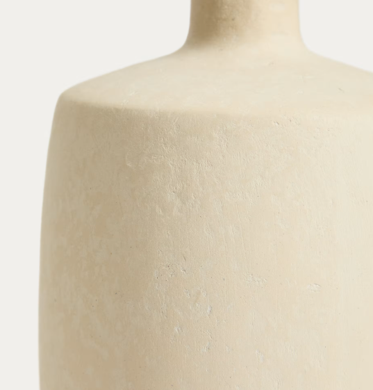 MIRENI papier-mâché vase beige Ø 26 cm