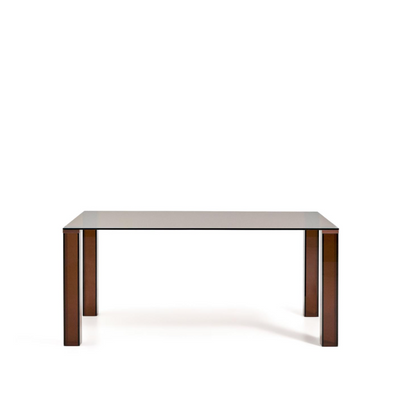ADULARIA table in brown tempered glass 160 x 90cm