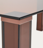 ADULARIA table in brown tempered glass 160 x 90cm