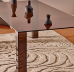 ADULARIA table in brown tempered glass 160 x 90cm