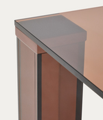 ADULARIA table in brown tempered glass 160 x 90cm