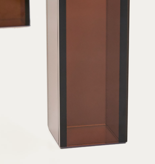 ADULARIA table in brown tempered glass 160 x 90cm