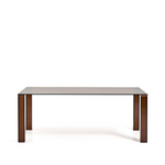 ADULARIA table in brown tempered glass 200 x 100cm