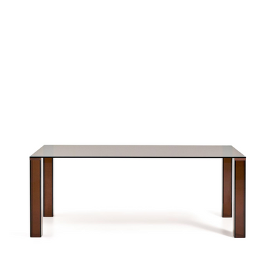 ADULARIA table in brown tempered glass 200 x 100cm