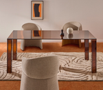 ADULARIA table in brown tempered glass 200 x 100cm