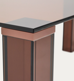 ADULARIA table in brown tempered glass 200 x 100cm