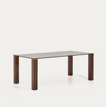 ADULARIA table in brown tempered glass 200 x 100cm