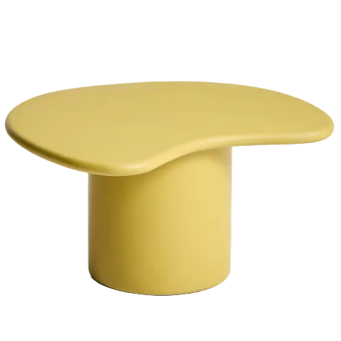 MACARELLA Coffee table in mustard concrete 83 x 77cm