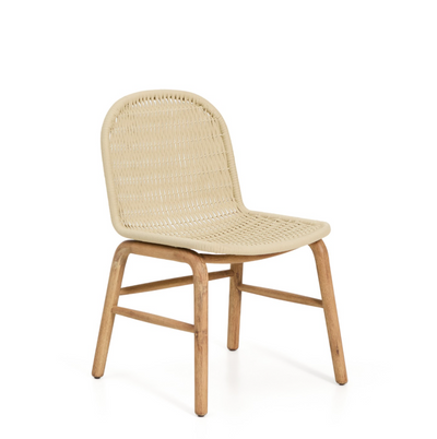 ALIPA chair in FSC 100% solid acacia wood and ecru rope cord