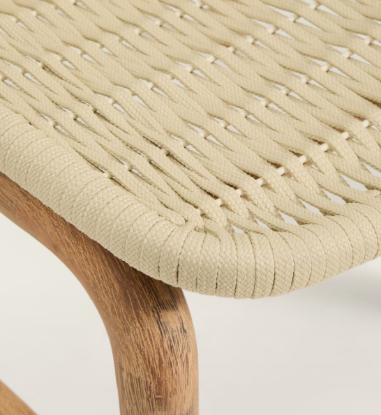 ALIPA chair in FSC 100% solid acacia wood and ecru rope cord