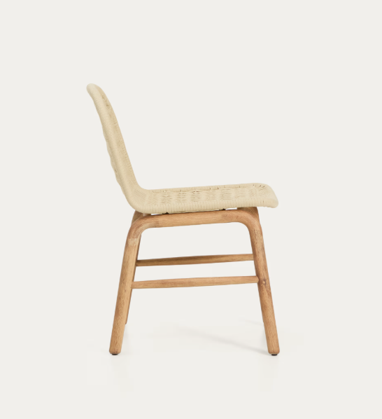 ALIPA chair in FSC 100% solid acacia wood and ecru rope cord