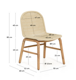 ALIPA chair in FSC 100% solid acacia wood and ecru rope cord