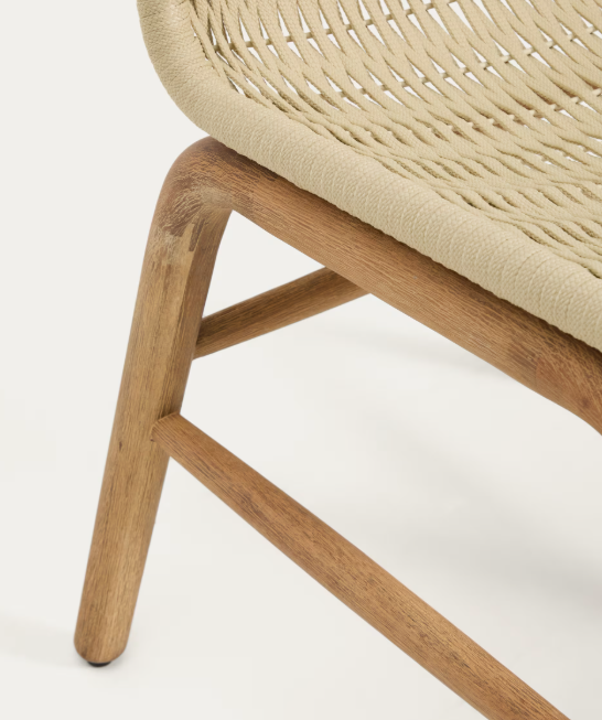 ALIPA chair in FSC 100% solid acacia wood and ecru rope cord