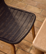 ALIPA chair in FSC 100% solid acacia wood and dark grey rope cord