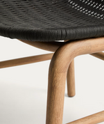 ALIPA chair in FSC 100% solid acacia wood and dark grey rope cord