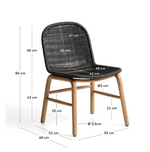 ALIPA chair in FSC 100% solid acacia wood and dark grey rope cord