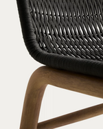 ALIPA chair in FSC 100% solid acacia wood and dark grey rope cord