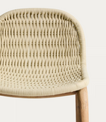 ALIPA stool in FSC 100% solid acacia wood and ecru rope cord 75 cm