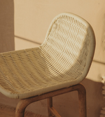 ALIPA stool in FSC 100% solid acacia wood and ecru rope cord 75 cm