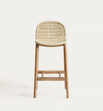 ALIPA stool in FSC 100% solid acacia wood and ecru rope cord 75 cm