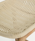 ALIPA stool in FSC 100% solid acacia wood and ecru rope cord 75 cm