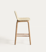 ALIPA stool in FSC 100% solid acacia wood and ecru rope cord 75 cm