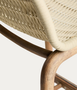 ALIPA stool in FSC 100% solid acacia wood and ecru rope cord 75 cm