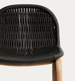 ALIPA stool in FSC 100% solid acacia wood and dark grey rope cord 75 cm