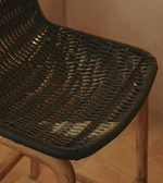 ALIPA stool in FSC 100% solid acacia wood and dark grey rope cord 75 cm