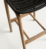 ALIPA stool in FSC 100% solid acacia wood and dark grey rope cord 75 cm