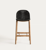 ALIPA stool in FSC 100% solid acacia wood and dark grey rope cord 75 cm