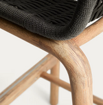 ALIPA stool in FSC 100% solid acacia wood and dark grey rope cord 75 cm
