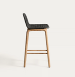 ALIPA stool in FSC 100% solid acacia wood and dark grey rope cord 75 cm