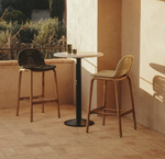 ALIPA stool in FSC 100% solid acacia wood and dark grey rope cord 75 cm