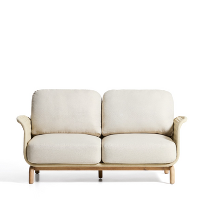 ALIPA 2-seater sofa in solid acacia wood and ecru rope cord 165 cm