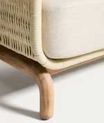 ALIPA 2-seater sofa in solid acacia wood and ecru rope cord 165 cm