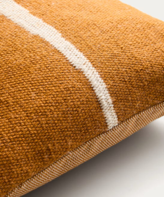 DAILA orange 100% PET cushion cover with Ikat graphic 50 x 50cm