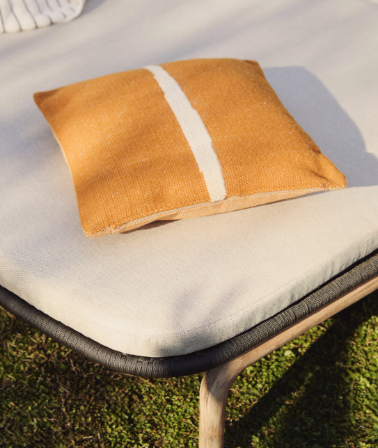 DAILA orange 100% PET cushion cover with Ikat graphic 50 x 50cm