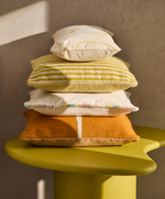 DAILA yellow 100% PET cushion cover with Ikat graphic 50 x 50cm