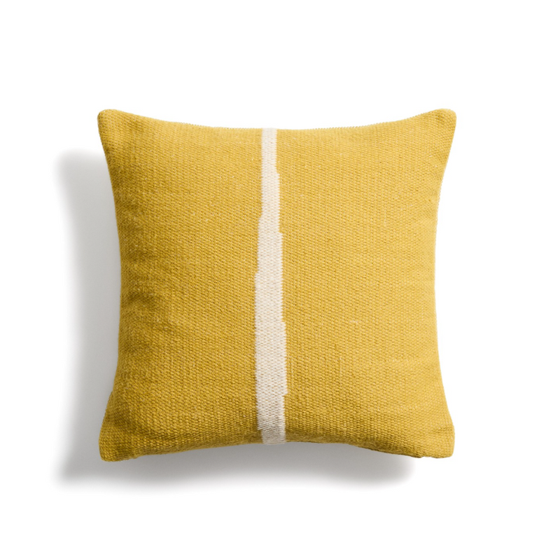 DAILA yellow 100% PET cushion cover with Ikat graphic 50 x 50cm