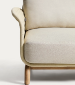 ALIPA 3-seater sofa in solid acacia wood and ecru rope cord 235 cm