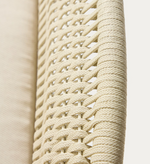 ALIPA 3-seater sofa in solid acacia wood and ecru rope cord 235 cm