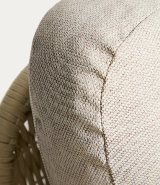 ALIPA 3-seater sofa in solid acacia wood and ecru rope cord 235 cm