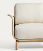 ALIPA armchair in FSC 100% solid acacia wood and ecru rope cord