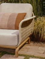 ALIPA armchair in FSC 100% solid acacia wood and ecru rope cord