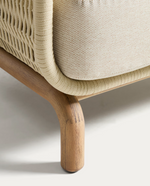 ALIPA armchair in FSC 100% solid acacia wood and ecru rope cord