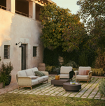 ALIPA armchair in FSC 100% solid acacia wood and ecru rope cord